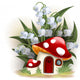 Lily of the valley and mushroom house Wall Decal