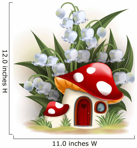 lily flower mushroom Snowdrops Fairy Mushroom House Wall Decal – Wallmonkeys