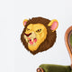 Angry lion head mascot Wall Decal