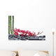 Branch Red Orchid with Thin Bamboo Grove on Pebbles 