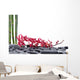 Branch Red Orchid with Thin Bamboo Grove on Pebbles 