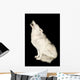 Wolf Howling Isolated Over Black Wall Mural