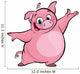 Cartoon happy cute pink pig character presenting 