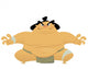 Huge cartoon angry sumo wrestler Wall Decal