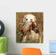Portrait of Yellow Labrador With Pheasant 