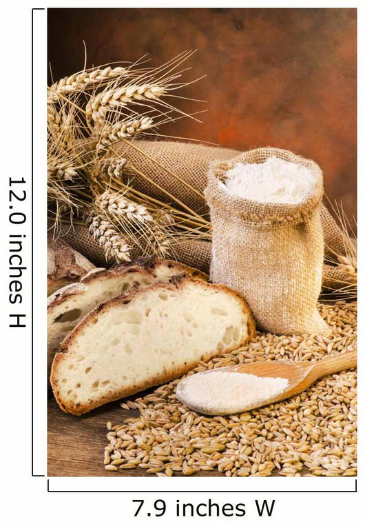 sacco di farina con pane e spighe 