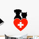 Veterinary Sign with Dog and Cat Wall Decal