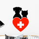 Veterinary Sign with Dog and Cat Wall Decal