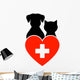 Veterinary Sign with Dog and Cat Wall Decal
