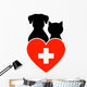Veterinary Sign with Dog and Cat Wall Decal