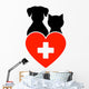 Veterinary Sign with Dog and Cat Wall Decal