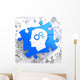 Psychological Concept on Blue Puzzle. Wall Mural