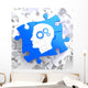 Psychological Concept on Blue Puzzle. Wall Mural