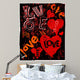 Hearts and love, super grungy, vector illustration Wall Mural