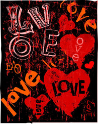 Hearts and love, super grungy, vector illustration Wall Mural