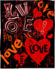 Hearts and love, super grungy, vector illustration Wall Mural