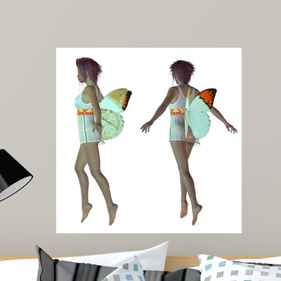 Autumn Fairy Wall Decal shown on a wall