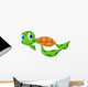 Cute Sea Turtle Cartoon Wall Decal