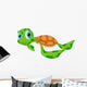 Cute Sea Turtle Cartoon Wall Decal