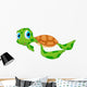 Cute Sea Turtle Cartoon Wall Decal
