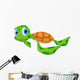 Cute Sea Turtle Cartoon Wall Decal