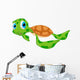 Cute Sea Turtle Cartoon Wall Decal