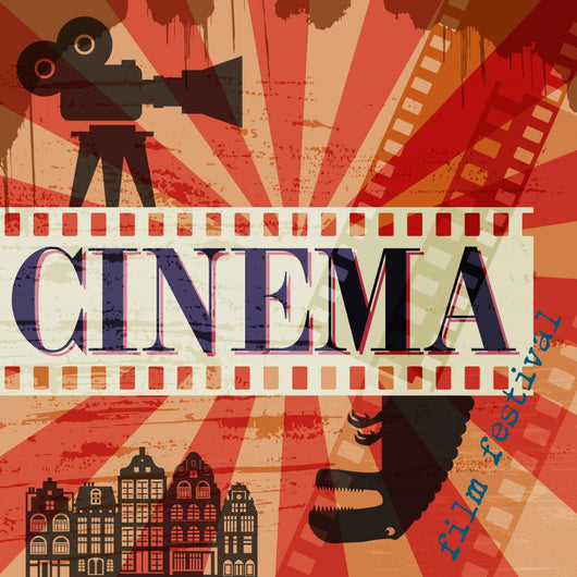 Retro cinema poster, vector Wall Mural