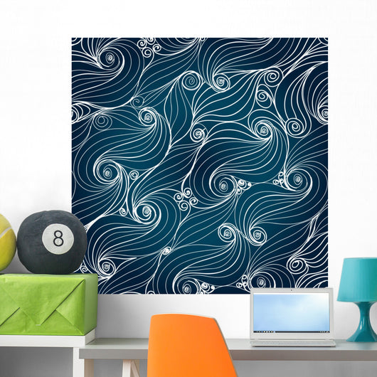 Seamless background of lacy lines with a flourish. 