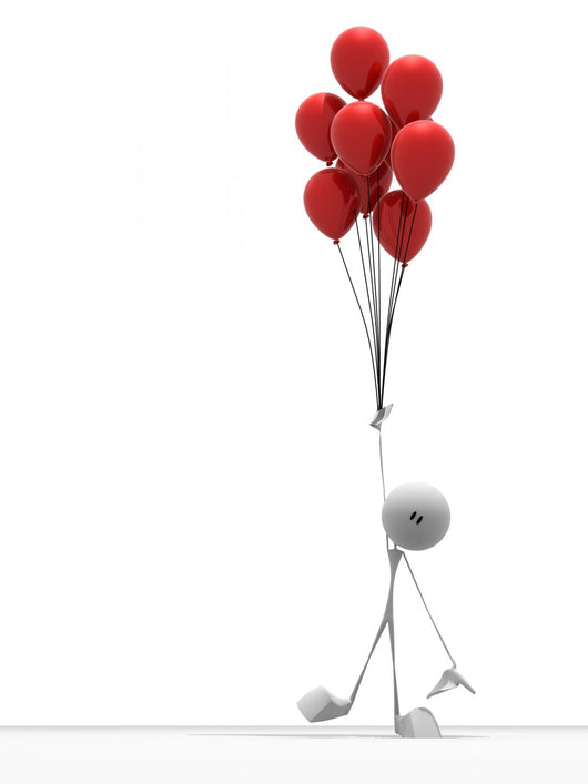 small character with red balloons Wall Decal