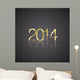 Gold New Year 2014 black background vector 
