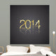 Gold New Year 2014 black background vector 