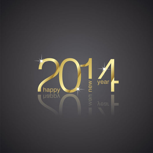 Gold New Year 2014 black background vector 