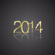 Gold New Year 2014 black background vector 