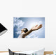teen with headphones enjoy the music,focus point on hand Wall Mural