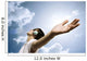 teen with headphones enjoy the music,focus point on hand Wall Mural
