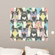 Seamless Pattern with Hipster Wall Decal