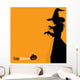 Happy Halloween background with witch Wall Mural