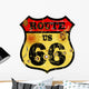 vintage route 66 road sign, bullet holes, vector illustration 