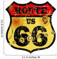 vintage route 66 road sign, bullet holes, vector illustration 