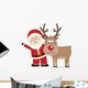 santa claus and reindeer Wall Decal