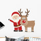santa claus and reindeer Wall Decal