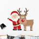 santa claus and reindeer Wall Decal