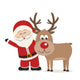 santa claus and reindeer Wall Decal
