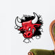 bull heading a wall Wall Decal
