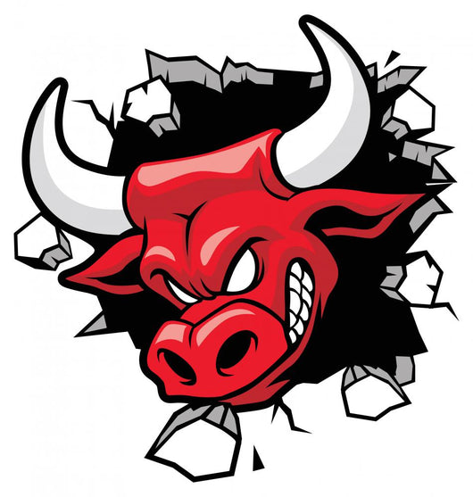 bull heading a wall Wall Decal