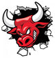 bull heading a wall Wall Decal