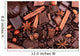 Background from slices of chocolate, coffee, nuts and spices Wall Mural