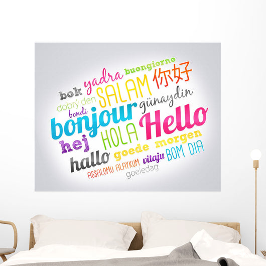 bonjour hello Wall Decal