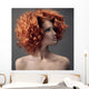 Fashion Portrait. Beautiful Woman. Curly Hair. 