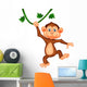 Cute Monkey Cartoon Hanging 